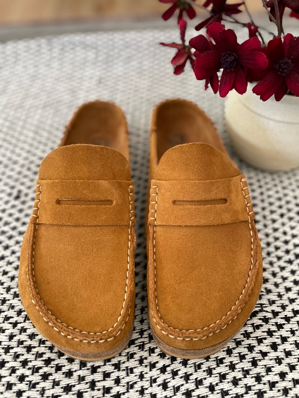 Birkenstock Naples Penny Clog Suede Mule Mink Size 42 Moccasins Reg Width